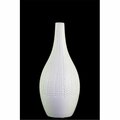 Urban Trends Collection Ceramic Bellied Round Vase with Long Neck, White - Medium 21468